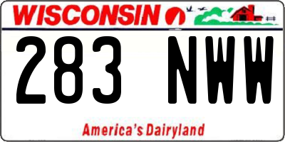 WI license plate 283NWW