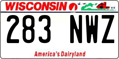 WI license plate 283NWZ