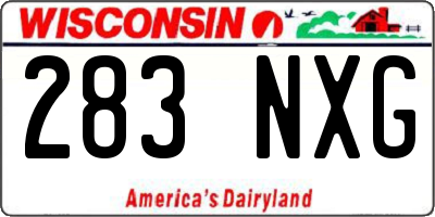 WI license plate 283NXG