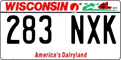 WI license plate 283NXK