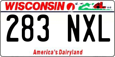 WI license plate 283NXL