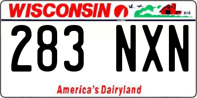 WI license plate 283NXN