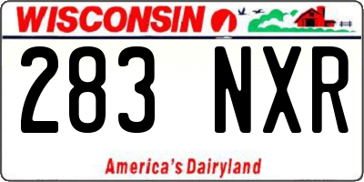 WI license plate 283NXR