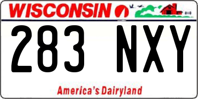 WI license plate 283NXY