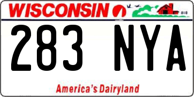 WI license plate 283NYA
