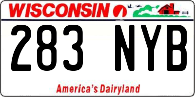 WI license plate 283NYB