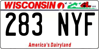 WI license plate 283NYF