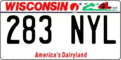WI license plate 283NYL