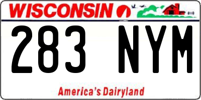 WI license plate 283NYM