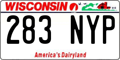 WI license plate 283NYP