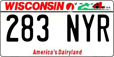 WI license plate 283NYR