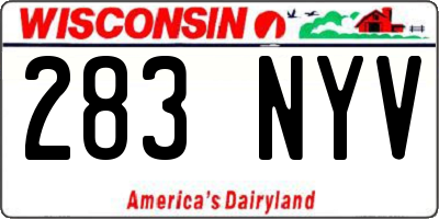 WI license plate 283NYV