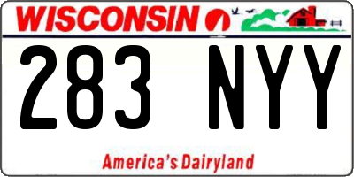 WI license plate 283NYY