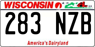 WI license plate 283NZB