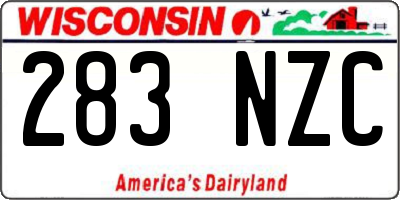 WI license plate 283NZC