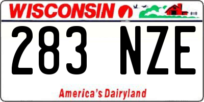 WI license plate 283NZE