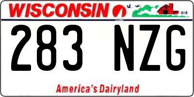 WI license plate 283NZG
