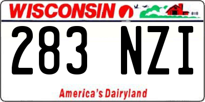WI license plate 283NZI