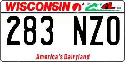 WI license plate 283NZO