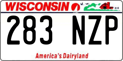 WI license plate 283NZP