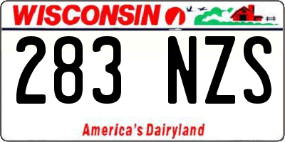 WI license plate 283NZS
