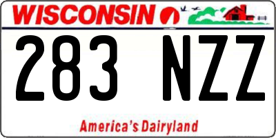 WI license plate 283NZZ