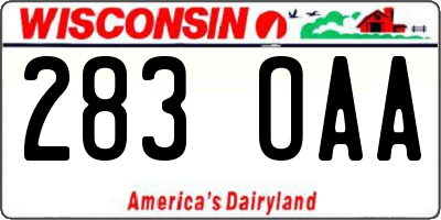 WI license plate 283OAA