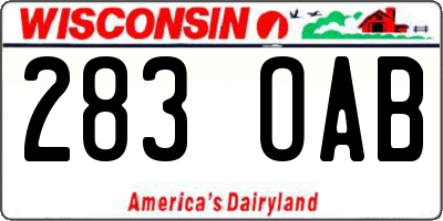 WI license plate 283OAB