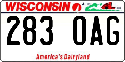 WI license plate 283OAG