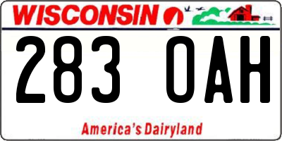 WI license plate 283OAH