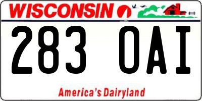 WI license plate 283OAI