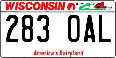 WI license plate 283OAL
