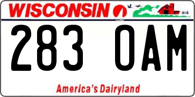 WI license plate 283OAM