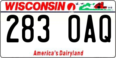 WI license plate 283OAQ
