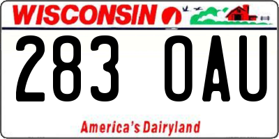 WI license plate 283OAU