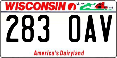 WI license plate 283OAV