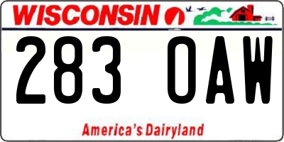 WI license plate 283OAW