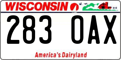 WI license plate 283OAX