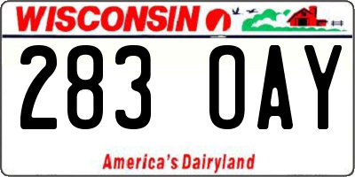 WI license plate 283OAY