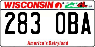 WI license plate 283OBA