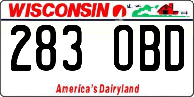 WI license plate 283OBD