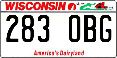WI license plate 283OBG