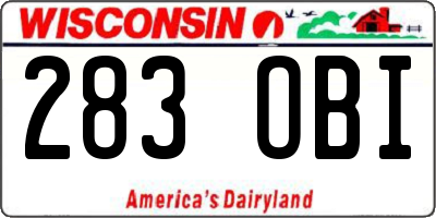 WI license plate 283OBI