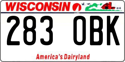 WI license plate 283OBK