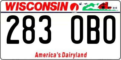 WI license plate 283OBO