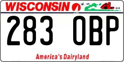 WI license plate 283OBP