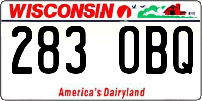 WI license plate 283OBQ