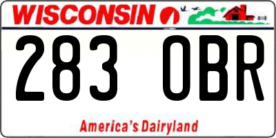 WI license plate 283OBR