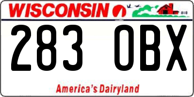 WI license plate 283OBX