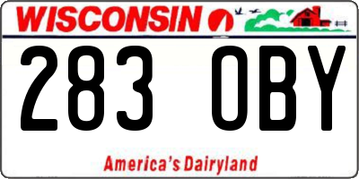 WI license plate 283OBY